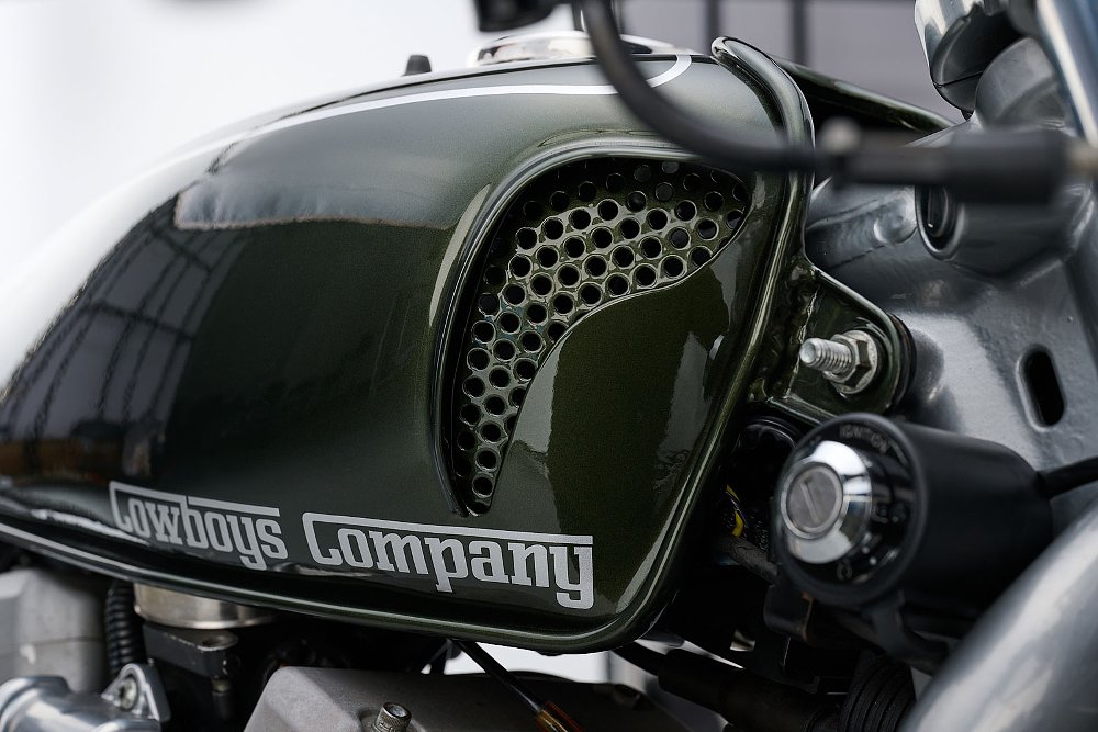 close view of the vent on the faux tank