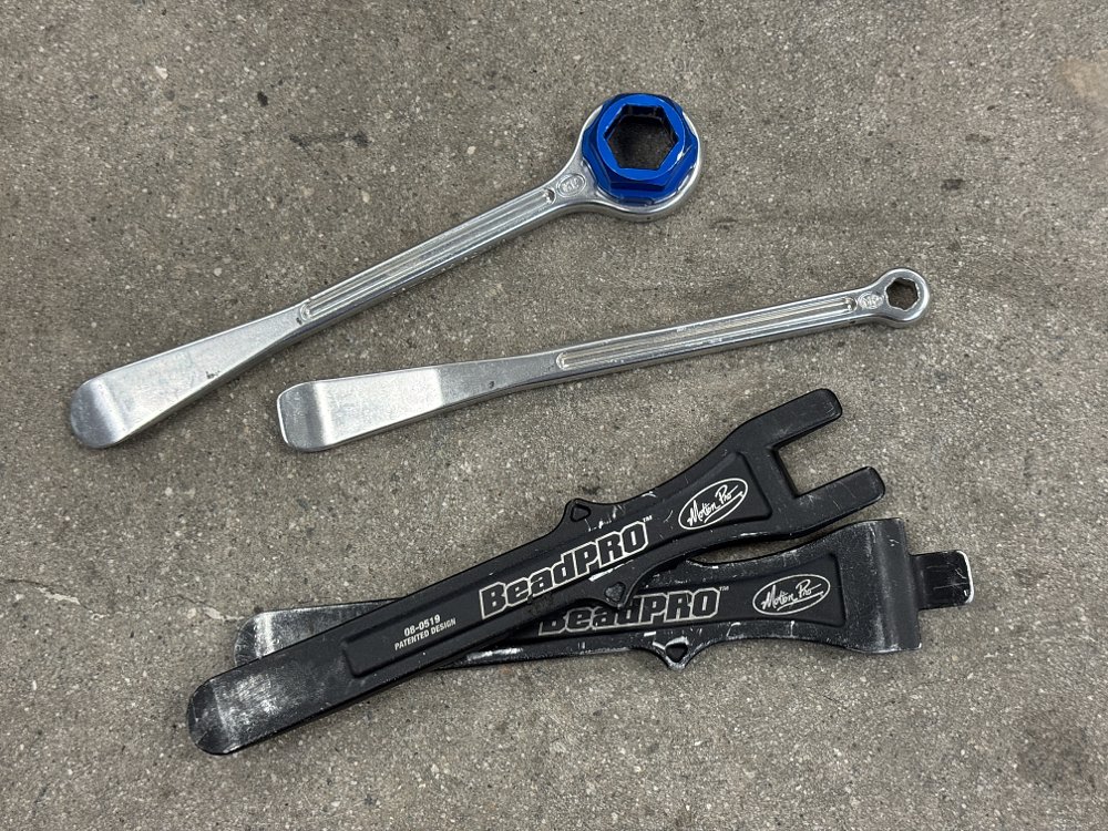 Tire irons for motorcycle road trip tool kit