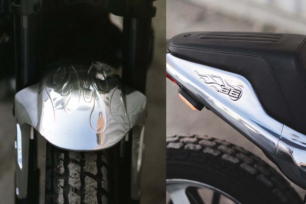 close view shows #66 embossed in the metal