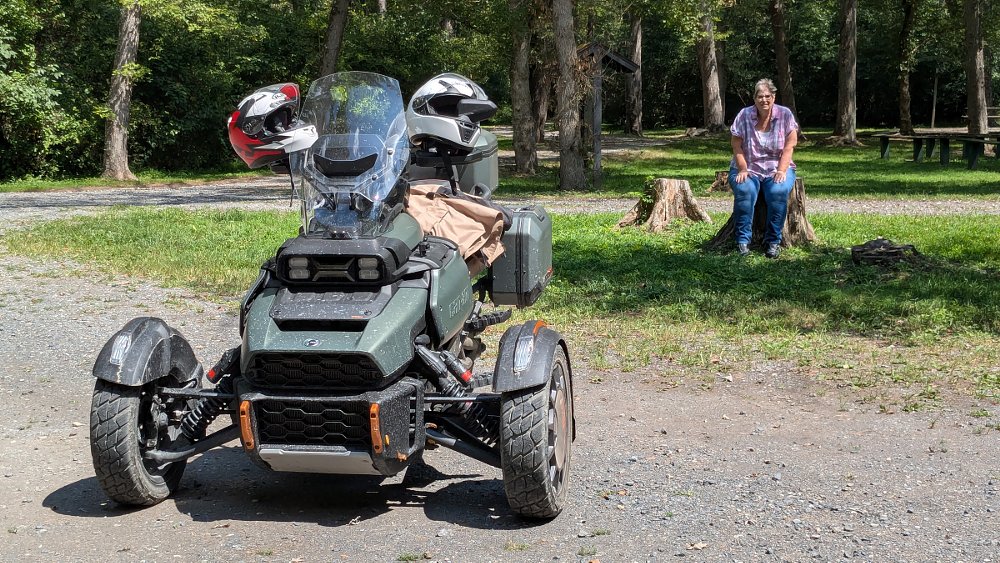 Canyon Redrock at the remote campground with Doris sitting in the background