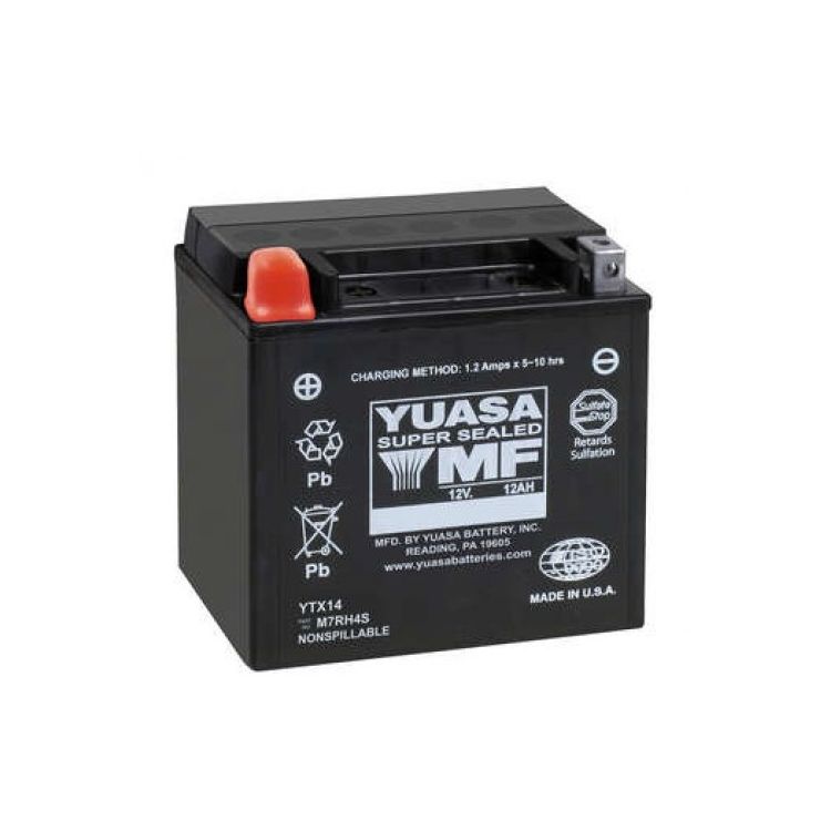 Yuasa YTX14H Factory Activated AGM High Performance Battery