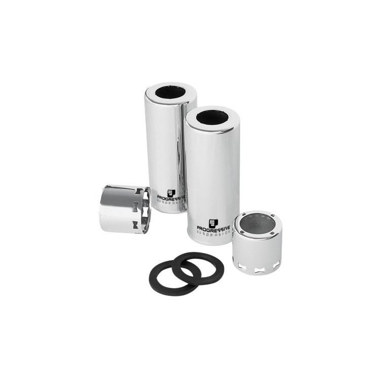 Progressive Chrome 412 Rear Shock Covers For Harley 1984-2025