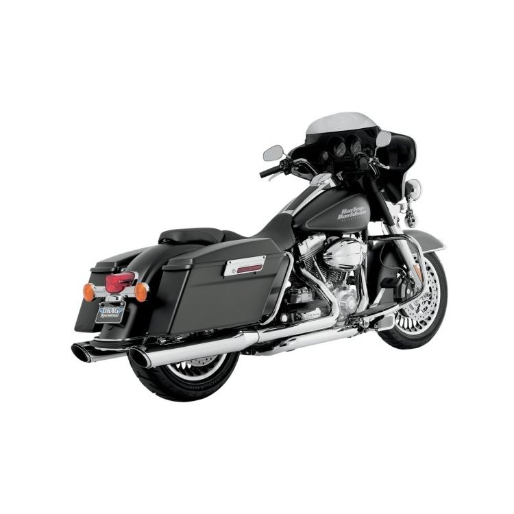 Vance & Hines 4" Round Twin Slash Slip-On Mufflers For Harley Touring 1995-2016