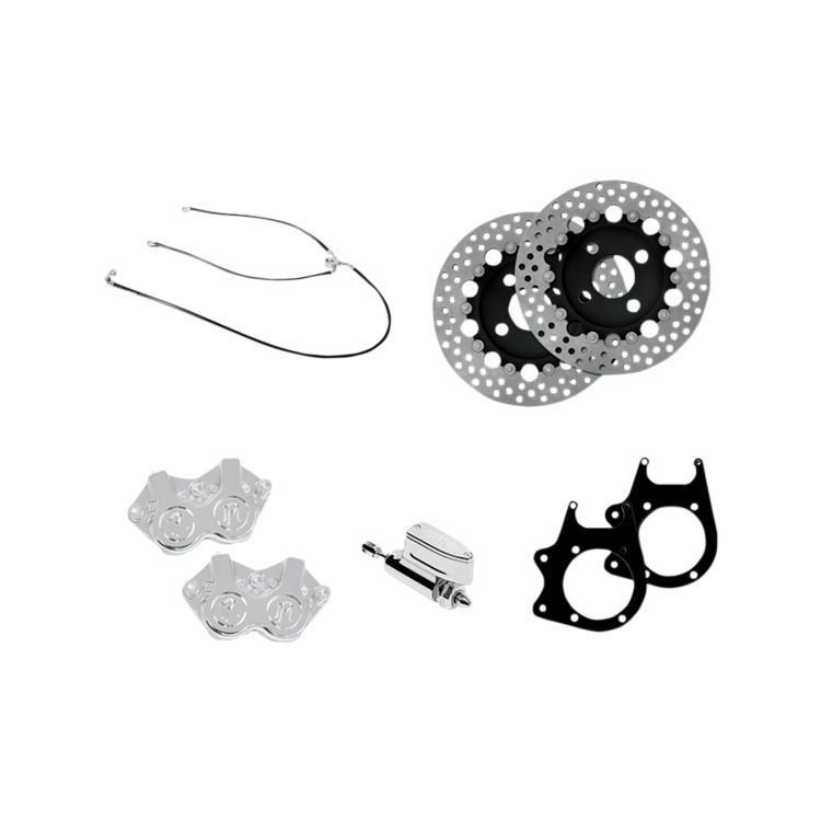 Performance Machine Stage 2 4-Piston Caliper / Rotor Rear Brake Kit For Harley Trike 2009-2013