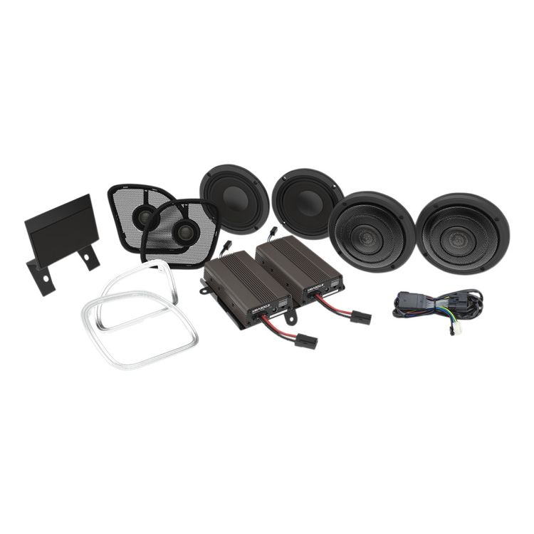 Wild Boar By Hogtunes Front & Rear Speakers & 600 Watt Amp Kit For Harley Road Glide 2016-2022