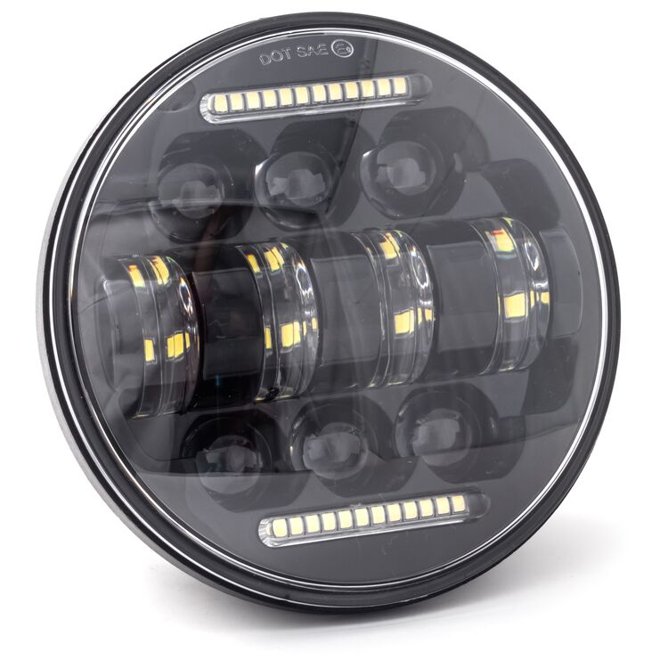 Letric Lighting Co. 5.75" LED Diez 10-Led Headlamp W/ Dual Horizontal DRLs For Harley 1988-2022