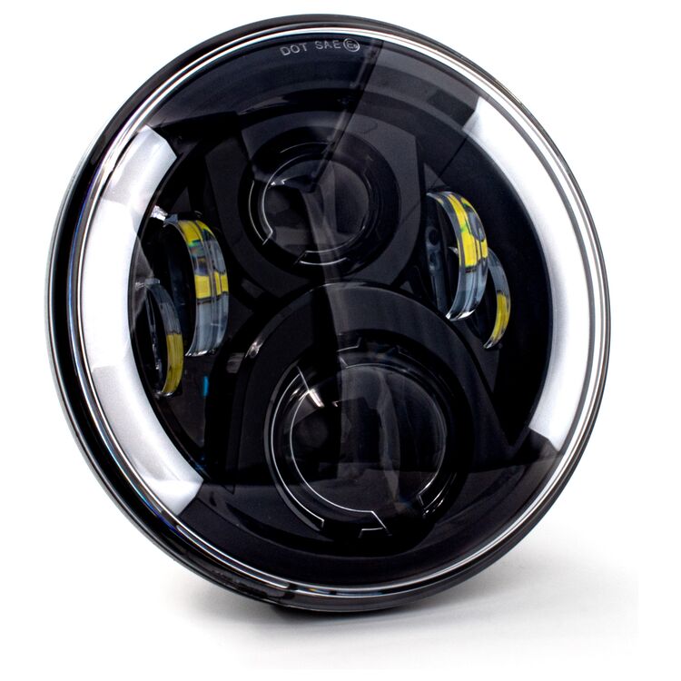 Letric Lighting Co. Deluxe 7" LED Wide-Array Headlamp w/ Switchback Turn Signals For Harley 1994-2025