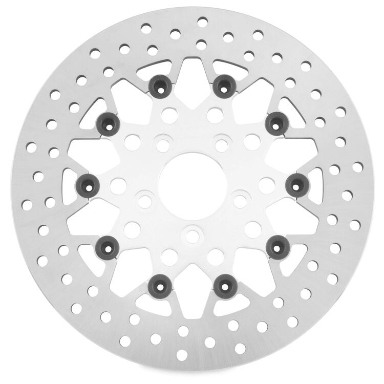 Twin Power Silver Floating Mesh Rear Rotor For Harley Touring 2008-2025