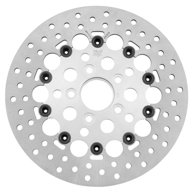 Twin Power Silver Floating Hole Front Rotor For Harley 1984-2017