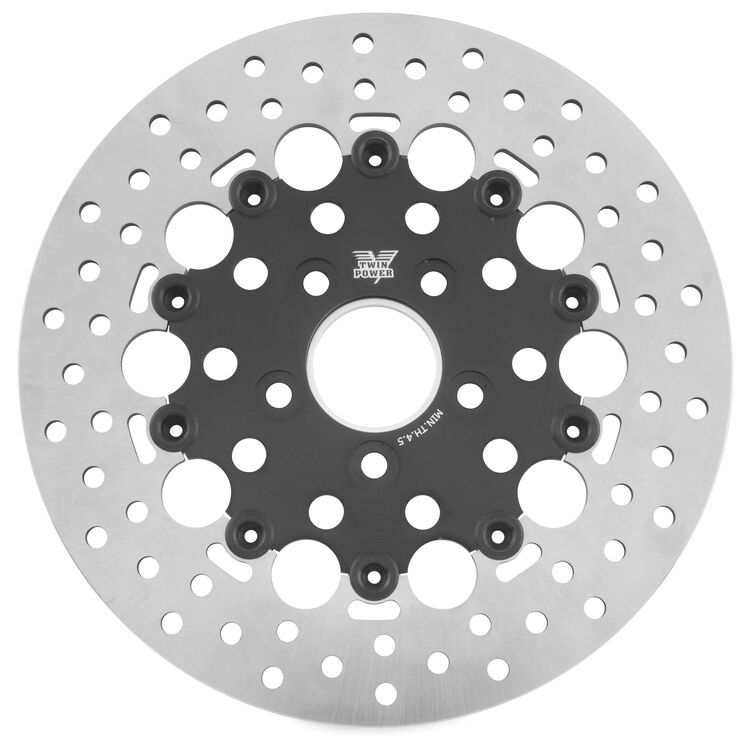 Twin Power Black Floating Hole Rear Rotor For Harley 1984-2017