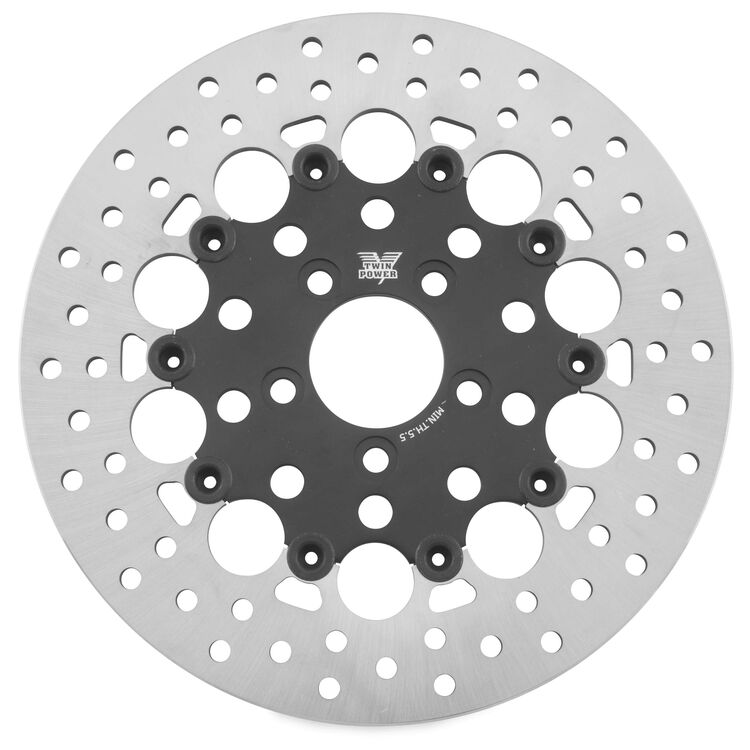 Twin Power Black Floating Hole Rear Rotor For Harley