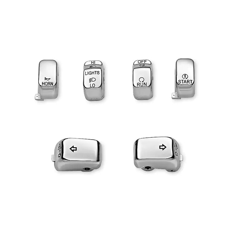 Biker's Choice Chrome Switch Cap Kit For Harley 1996-2013