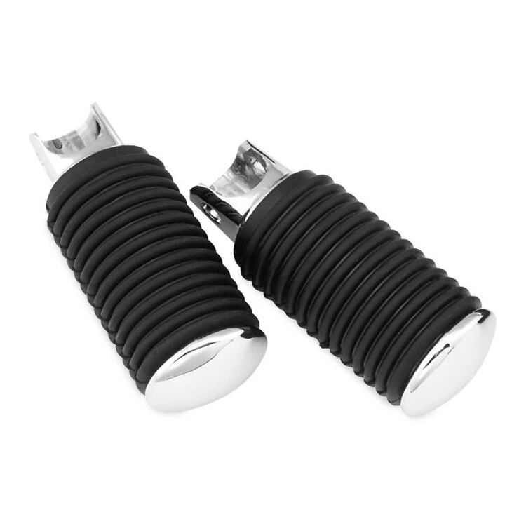 Biker's Choice Chrome Cap Female Mount Foot Pegs For Harley