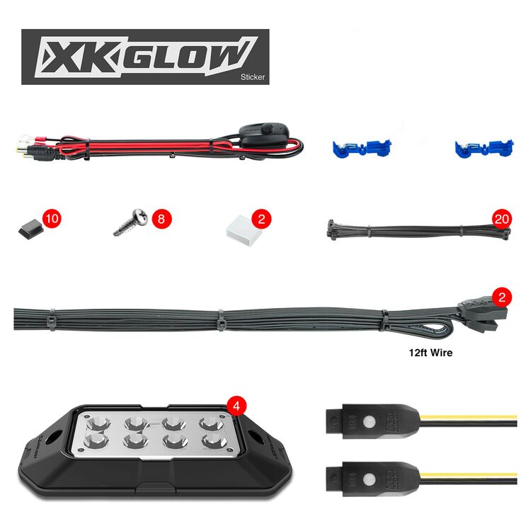 XKGlow 4 Piece RGB Rock Light Kit