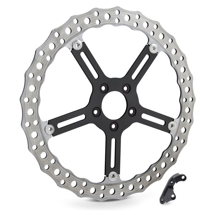 Arlen Ness 15" Left Front Jagged Rotor Kit For Harley Softail 2018-2026