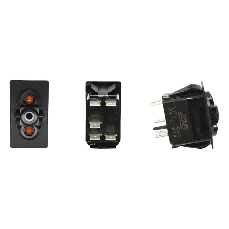 XTC Power Products SPST Carling Rocker Switch with Amber / Amber LEDs