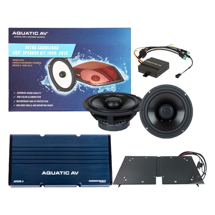 Aquatic AV Ultra Speaker And Amp Kit For Harley FLH 1998-2013