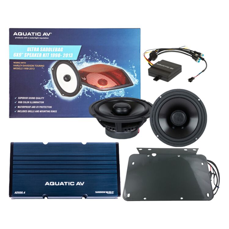 Aquatic AV Ultra Speaker And Amp Kit For Harley FLT 1998-2013