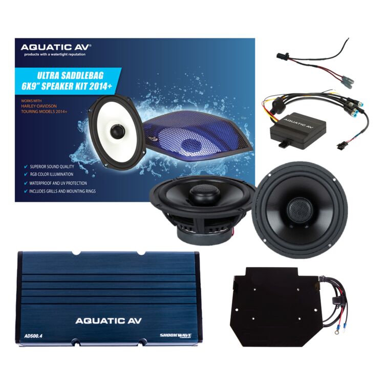 Aquatic AV Ultra Speaker And Amp Kit For Harley FLT 2015-2024