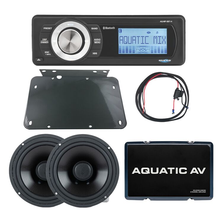 Aquatic AV Premium Sport Speaker And Amp Kit For Harley FLT 1998-2013