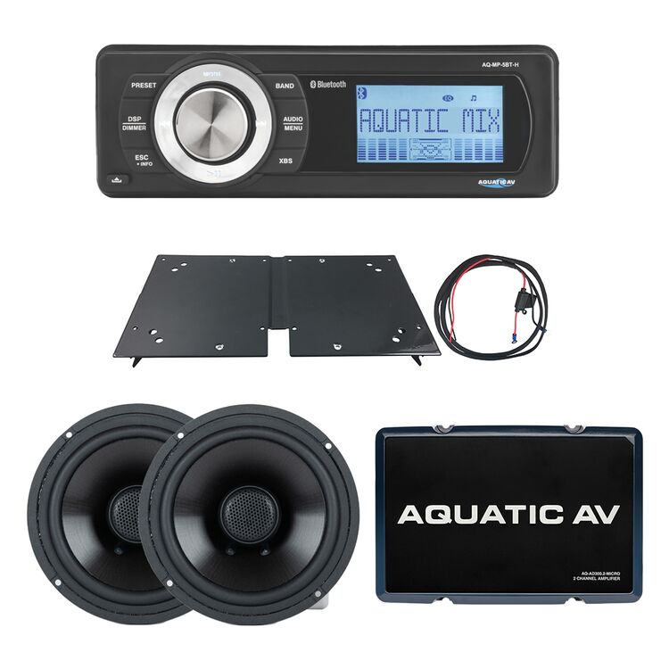 Aquatic AV Premium Sport Speaker And Amp Kit For Harley