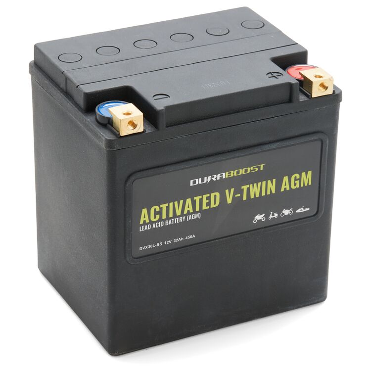 Duraboost V-Twin DVX30L-BS Activated AGM Battery For Harley