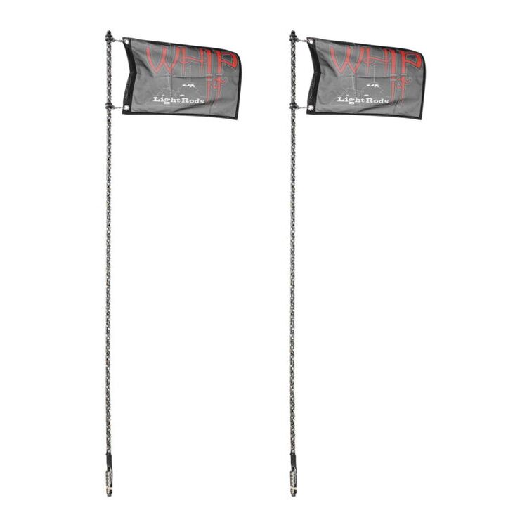 Whip It Black RGB Remote Light Rod Set