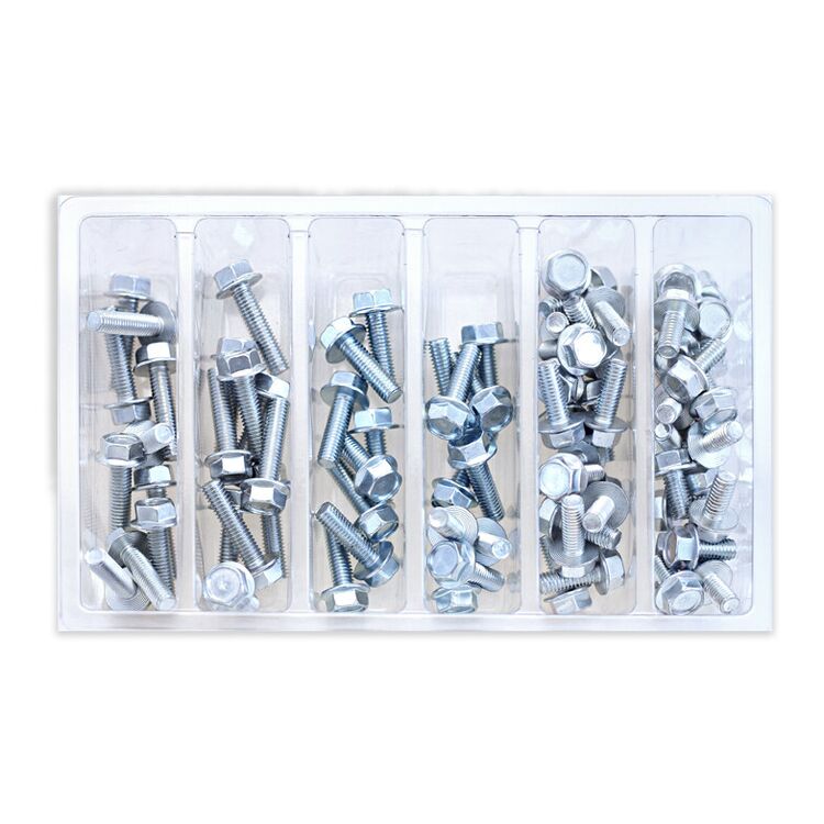 Bolt Hardware M6 Hex Flange Bolt Assortment 80 Piece Kit