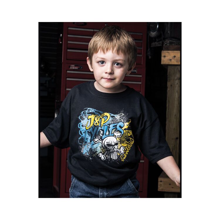 J&P Cycles Skull Tooth Youth T-Shirt (LG)