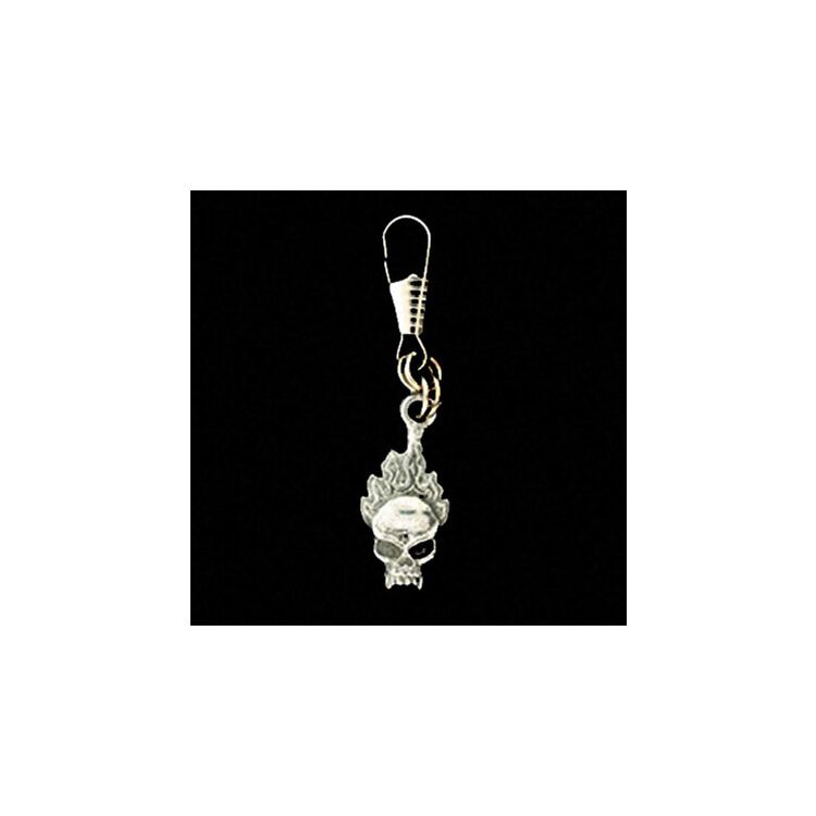 Guardian Bell Flame Skull Zipper Pull