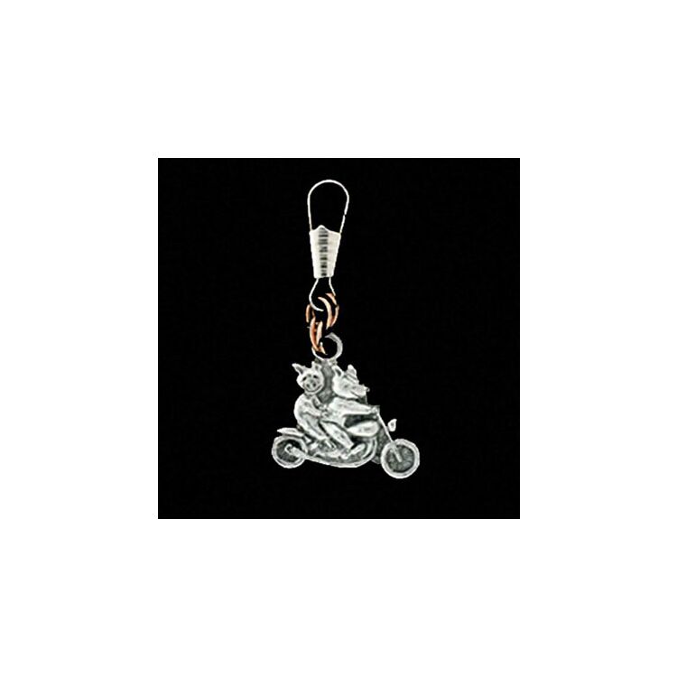 Guardian Bell Pigs On Bike Zipper Pull