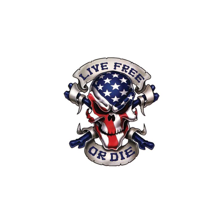 Lethal Threat Live Free Skull Decal