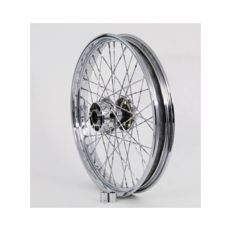 V-Twin Mfg. Twisted Spoke Front Wheel For Harley FXST / FXDWG 1997-1999