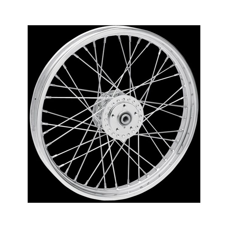 V-Twin Mfg. 40 Spoke Chrome Front Wheel For Harley FXD / FXR / XL 1984-1999