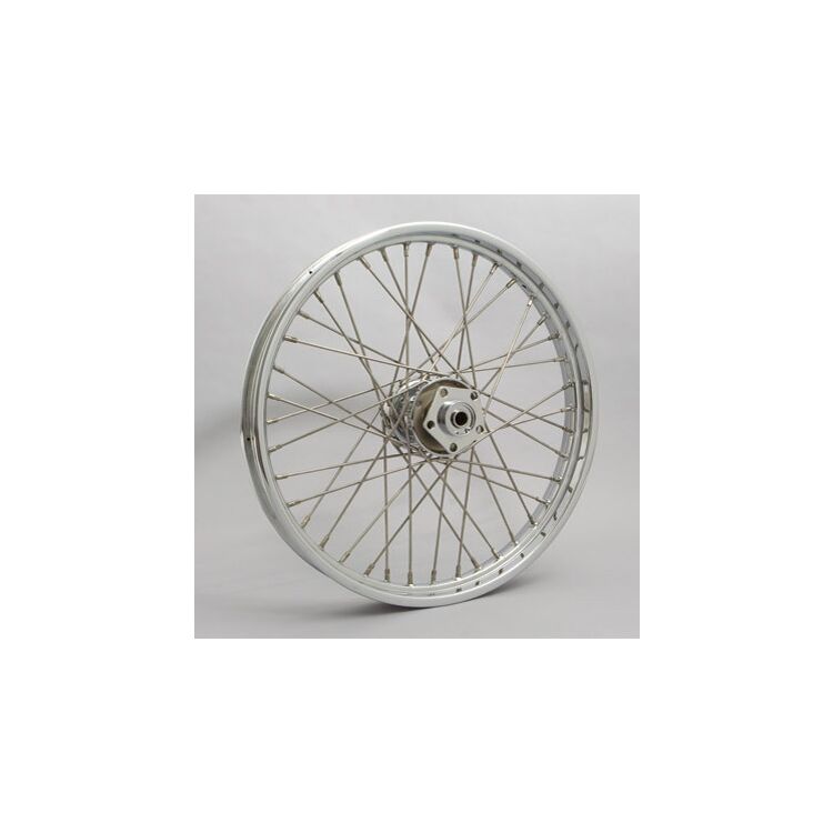 V-Twin Mfg. Replica 40 Spoke Chrome Single Disc Front Wheel For Harley Touring 1973-1984