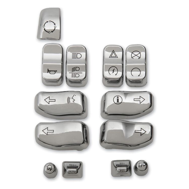 Drag Specialties 12-Piece Switch Cap Kit For Harley Touring 2014-2022
