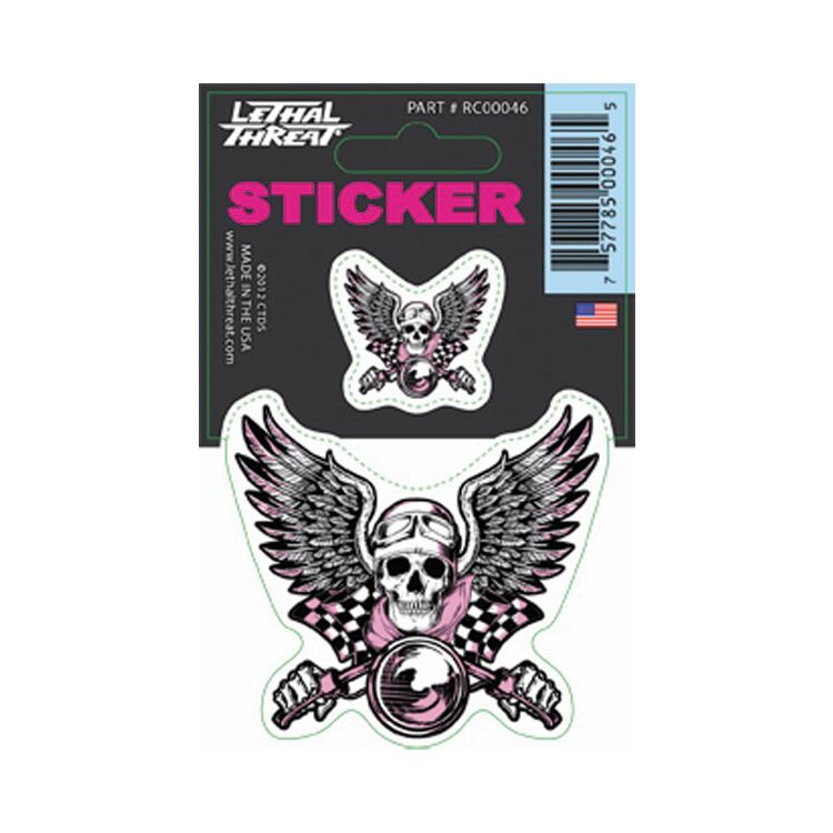 Lethal Threat Vintage Pink Biker Decal