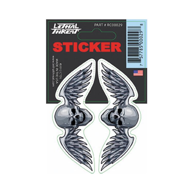 Lethal Threat Winged Skull Decal