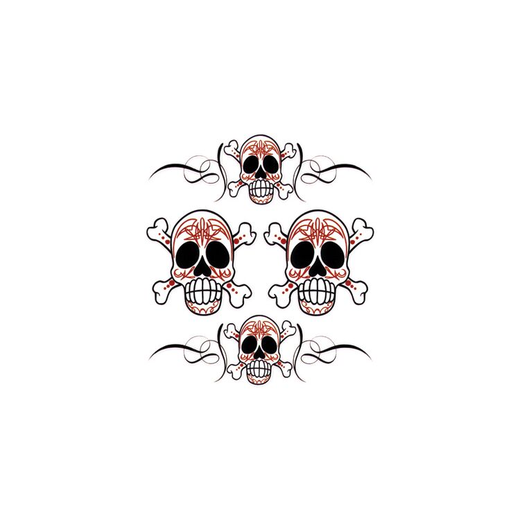 Lethal Threat Pinstripe Skull Decal