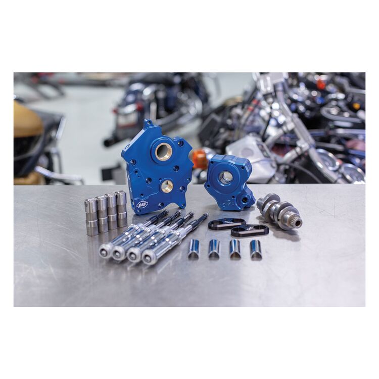 S&S Cycle 465 C Chain Drive Cam Chest Kit W/ Chrome Pushrod Tubes For Harley Twin-Cooled Touring 2017-2025