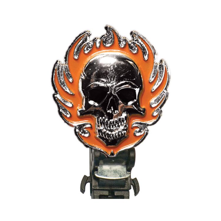 Biker Boot Straps Flaming Skull Straps Set