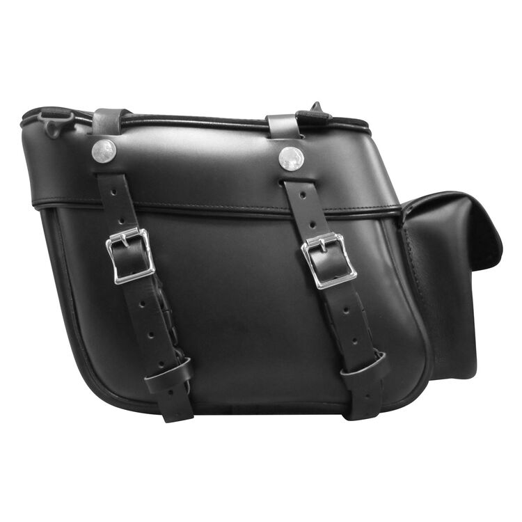 Leatherworks 111 Deluxe Box Top Black Bolt On Saddlebags With Rear Pockets