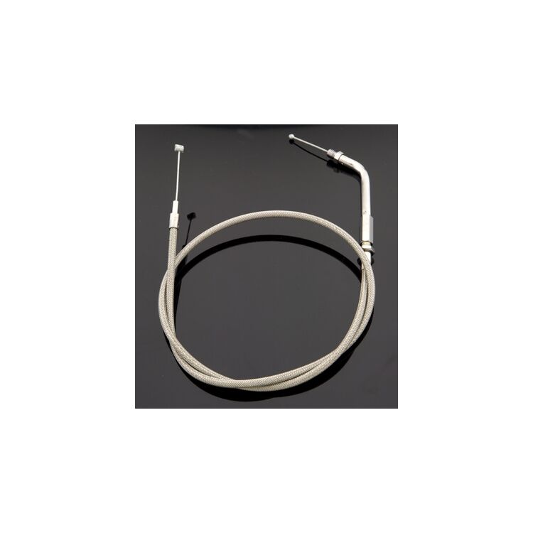 V-Twin Mfg. Stainless Steel Throttle Cable For Harley 1981-1989