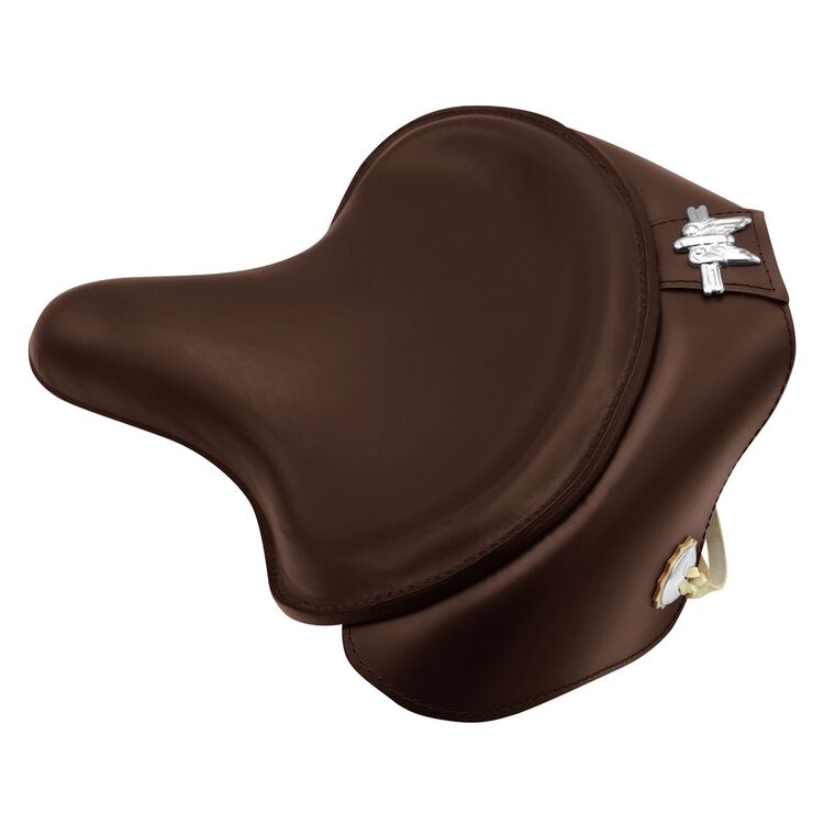 V-Twin Mfg. Brown Leather Solo Seat For Harley 1930-1984