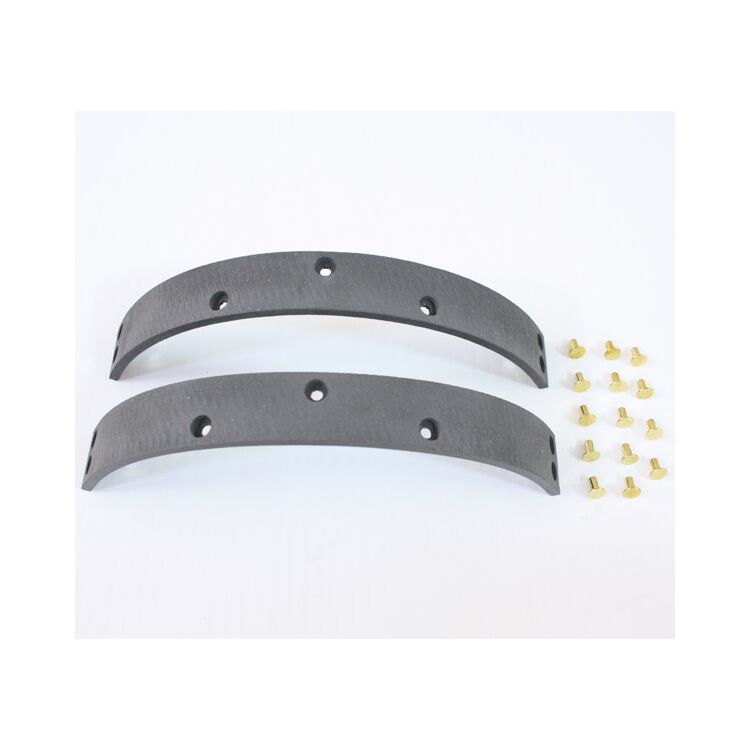 V-Twin Mfg. Rear Brake Shoe Linings With Rivets For Harley 1949-1978