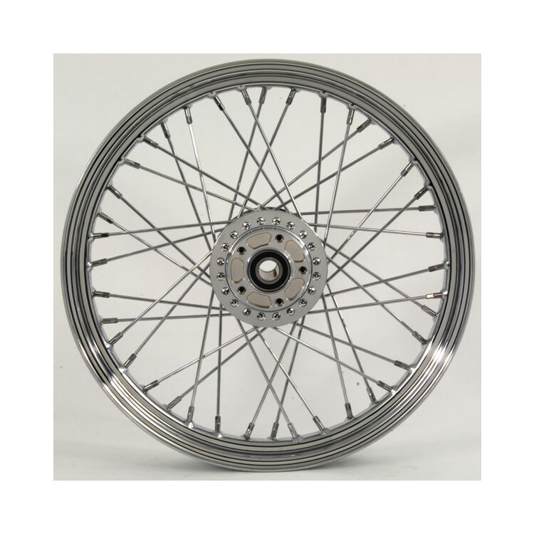 V-Twin Mfg. 40 Spoke Chrome Front Wheel For Harley Dyna Non-ABS 2008-2017