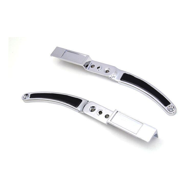 V-Twin Mfg. Rear Fender Strut Set Chrome With Black Inserts For Harley Sportster 1982-1989