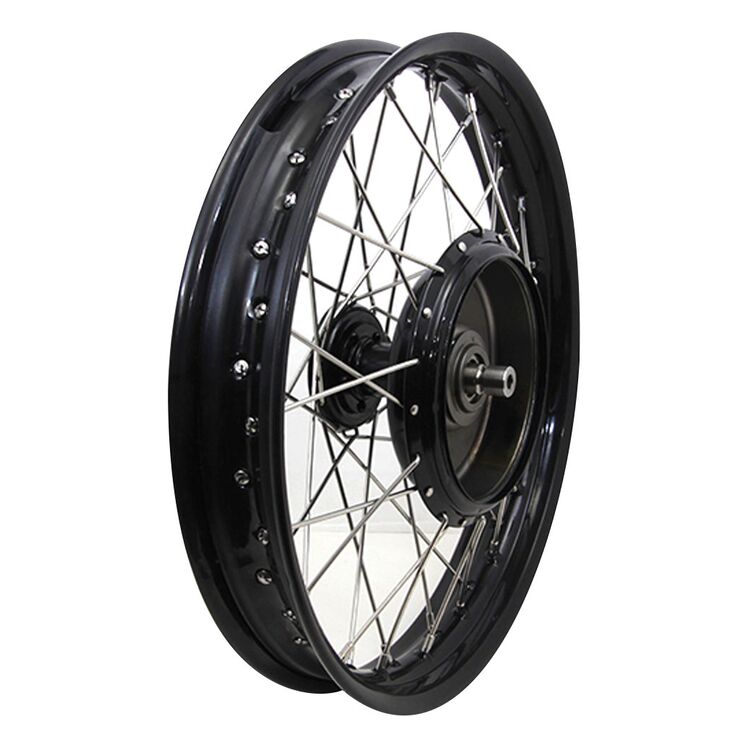 V-Twin Mfg. Replica 45 Black / Stainless Front Wheel For Harley WL 1937-1952