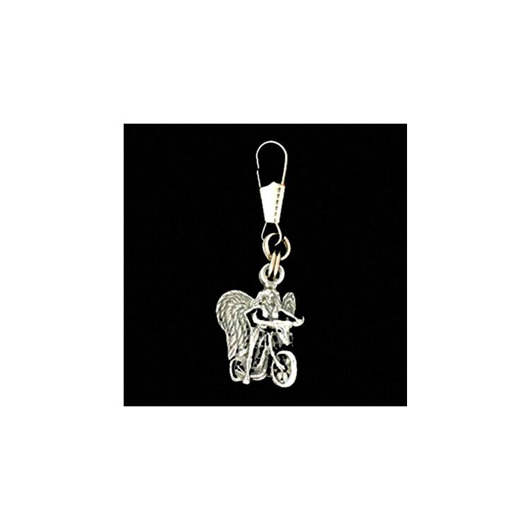 Angel on Biker Zipper Pull