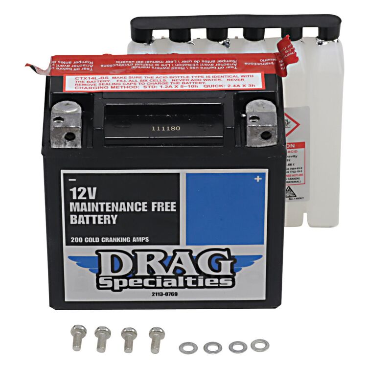 Drag Specialties YTX14LBS Maintenance-Free AGM Battery For Harley Sportster 2004-2022